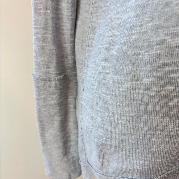 We The Free Size Small Free People Tara Split Back Turtleneck Slub Light Gray - Picture 5 of 8
